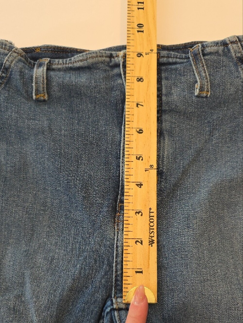 Free People We The Free Blue Slim Flare Jeans Sz 27 -See Measuments Boho Cropped - Picture 14 of 16